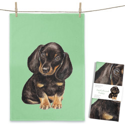 Dishcloth - Dachshund puppy - 100% Oekotex cotton - Made in Portugal