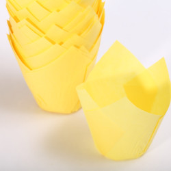 Tulip muffin cups lente-geel - bodem Ø5cm - 24 stuks