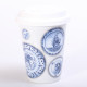 Beker coffee to go  van porselein - Wit / Blauw