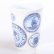 Beker coffee to go  van porselein - Wit / Blauw