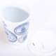 Beker coffee to go  van porselein - Wit / Blauw