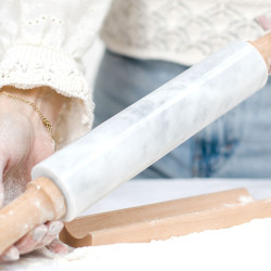 White Marbel rolling pin