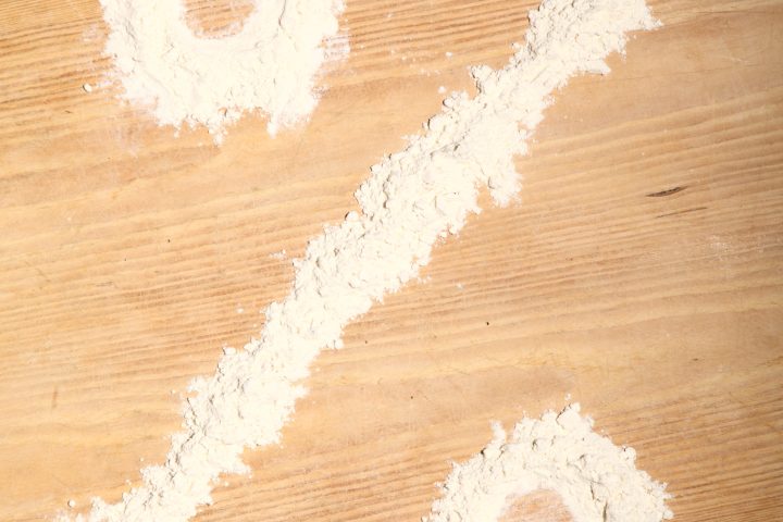 percentage sign made with bread flour